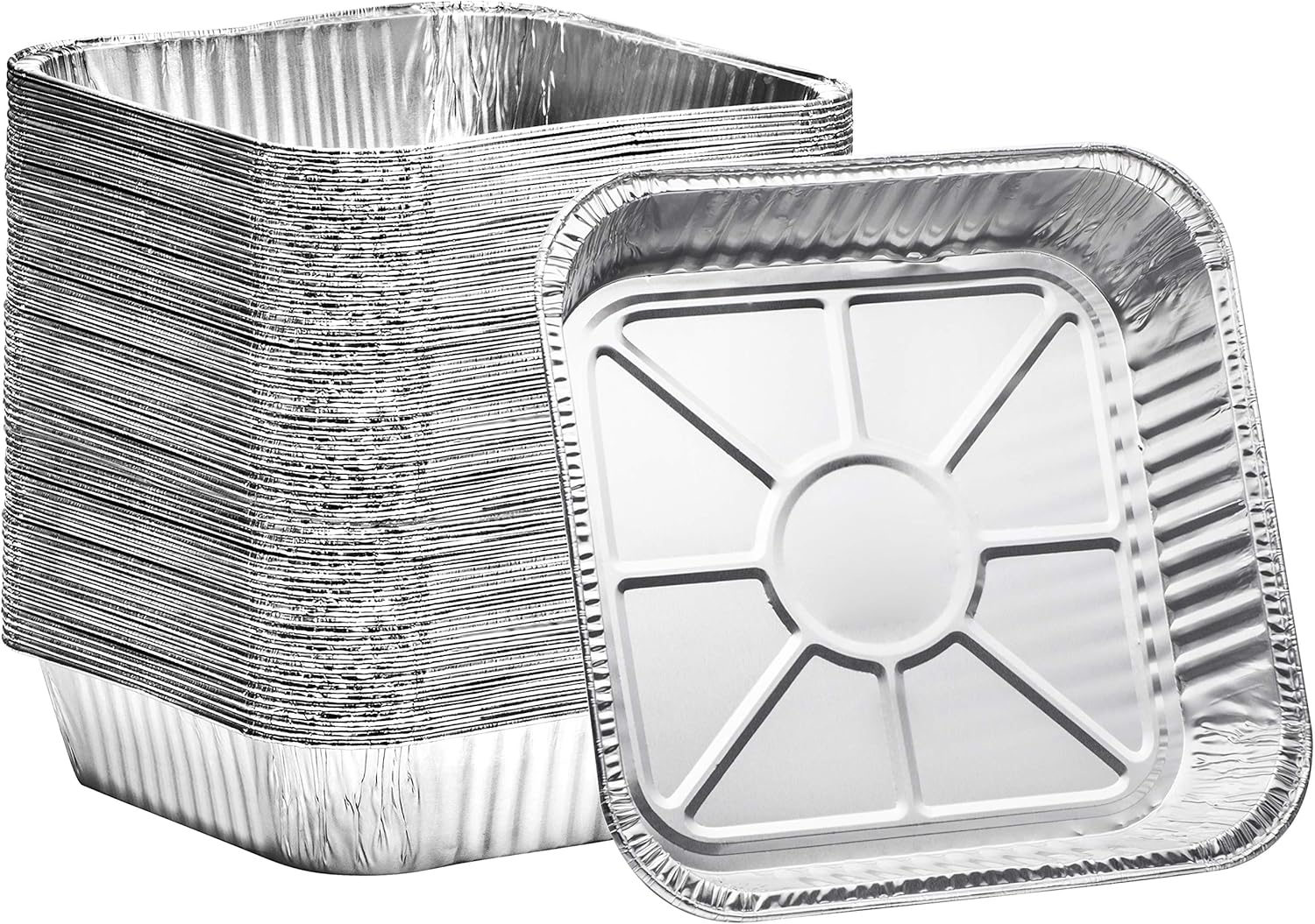 صينية رقائق ألمنيوم مربعة بغطاء