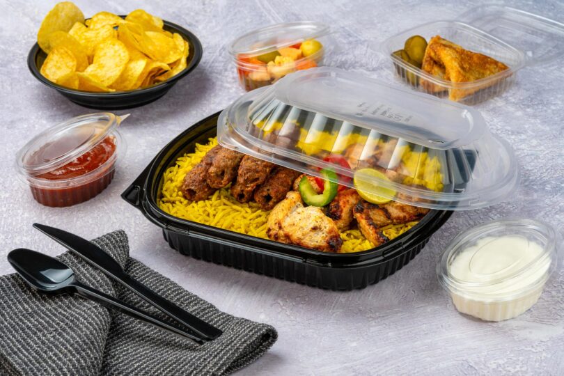 عبوة وجبات ميكروويف بقسم واحد