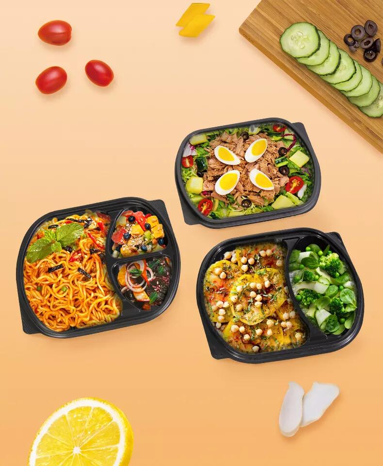 Microwave Meal Container 3 Section + Lid