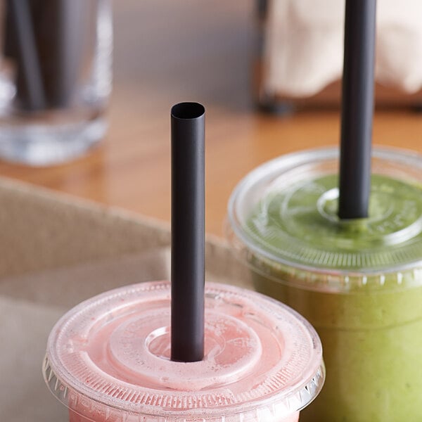 Plastic black straws