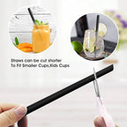 Plastic black straws