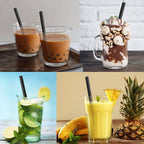 Plastic black straws