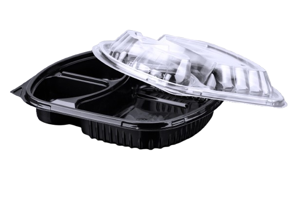Microwave Meal Container 3 Section + Lid