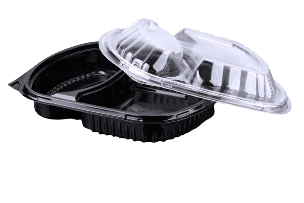 Microwave Meal  Container 2 Section + Lid